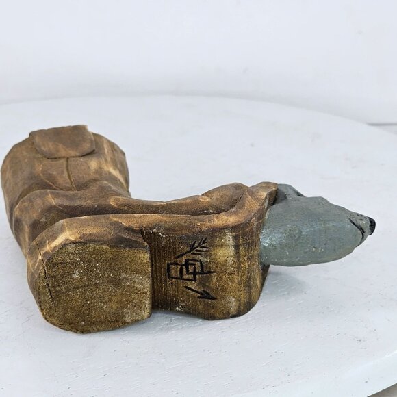 Wooden Boot With Mouse Figurine By Bill Payne Folk Art Hand Carved Painted - Picture 6 of 8